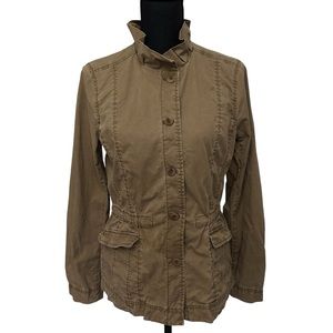 Eileen Fisher Womens Button Up Jacket Size‎ Small Ruffle Neck